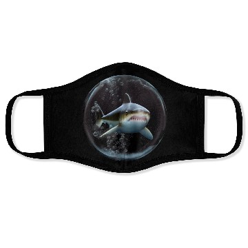 Discover Shark silhouette ocean predator Face Masks