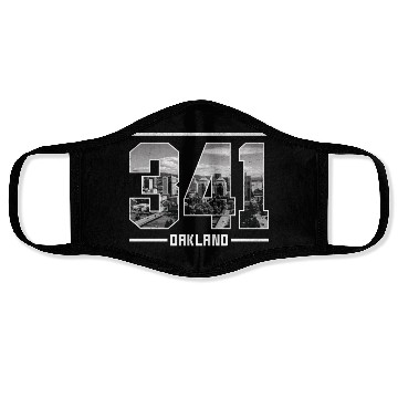 Discover Vintage Oakland 341 Area Code California Skyline Face Masks
