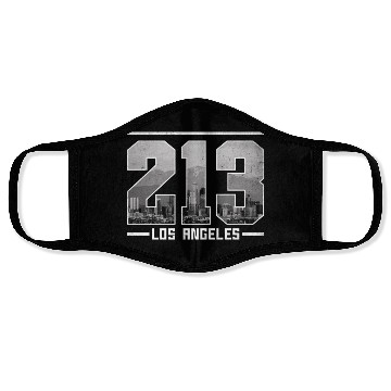 Discover Los Angeles 213 Area Code California Skyline Face Masks