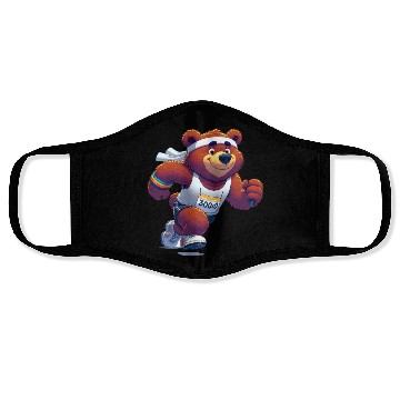 Discover Cute Marathon Runner Bear Face Masks