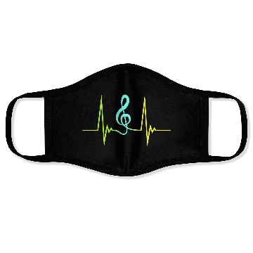 Discover Music Clef Note Violin Treble Sound Pulse ECG Face Masks
