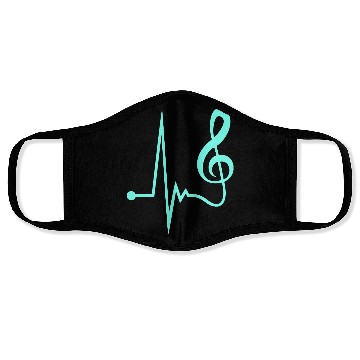 Discover Music Clef Note Violin Treble Sound Pulse ECG Face Masks