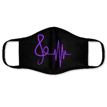 Discover Music Clef Note Violin Treble Sound Pulse ECG Face Masks