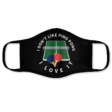 Discover I Love Ping Pong Funny Ping Pong Player Face Masks