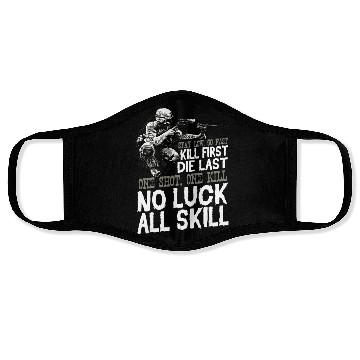 Discover Veteran Design - No Luck All Skill Face Masks