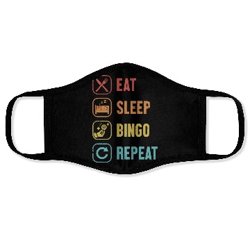 Discover Eat Sleep Bingo Repeat Daubers Professional Face Masks