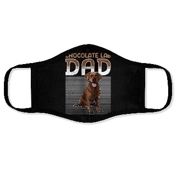 Discover Labrador CHOCOLATE LAB DAD Labrador Owner Face Masks
