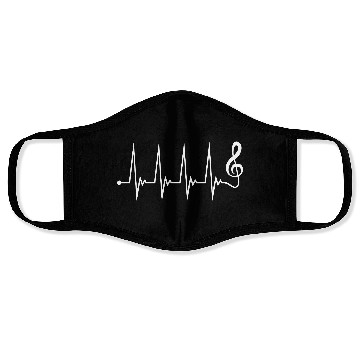 Discover Music Clef Note Violin Treble Sound Pulse ECG Face Masks