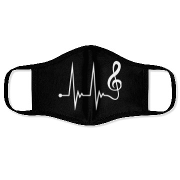 Discover Music Clef Note Violin Treble Sound Pulse ECG Face Masks