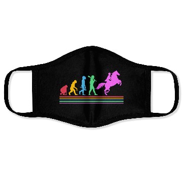 Discover Retro Equestrian Riding Horse Racing Evolution Face Masks