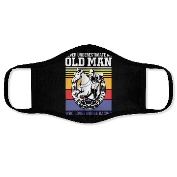 Discover Equestrian Horse An Old Man Who Loves Horse Racing Face Masks