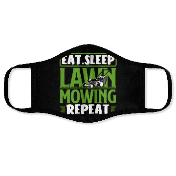 Discover Eating Sleeping Lawn Mowing Landscaper Gardener Face Masks