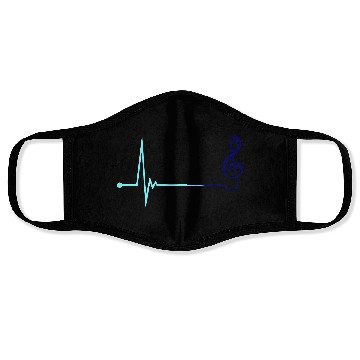Discover Music Clef Note Violin Treble Sound Pulse ECG Face Masks