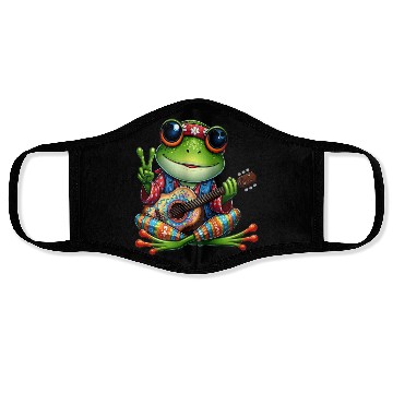 Discover Cute Guitar Frog Face Masks