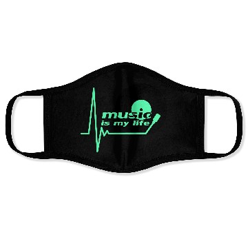 Discover Music is my Party Life Vinyl Record Plate Pulse Face Masks
