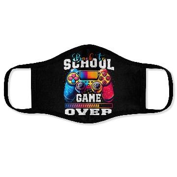 Discover Happy Back to school Game Over Grunge Design Face Masks