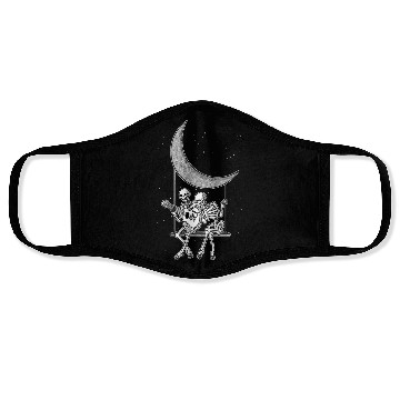 Discover Skeletons Couple Guitar Moon Face Masks