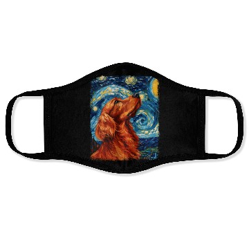 Discover Irish Setter Dog Starry Night Painting Face Masks