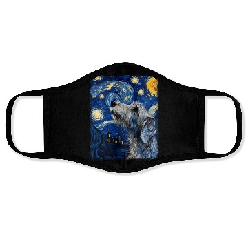 Discover Irish Wolfhound Dog Starry Night Painting Face Masks