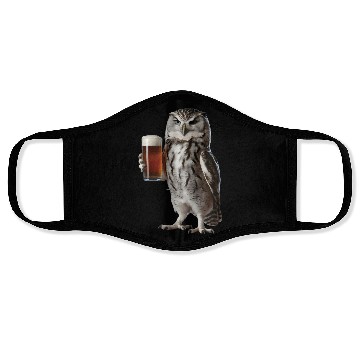 Discover Owl Drinking Beer Realistic Face Masks