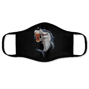 Discover Shark Drinking Beer Realistic Face Masks