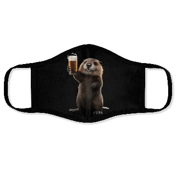 Discover Beaver Drinking Beer Realistic Face Masks
