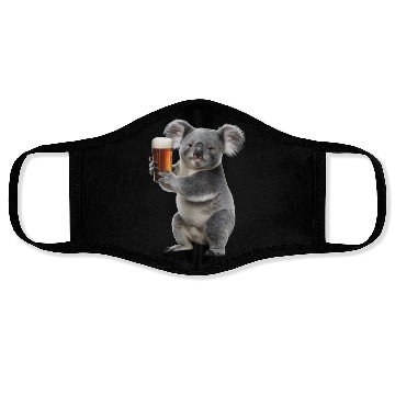 Discover Koala Drinking Beer Realistic Face Masks