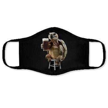 Discover Tortoise Drinking Beer Realistic Face Masks