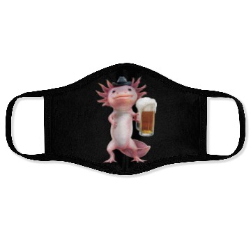 Discover Axolotl Drinking Beer Realistic Face Masks