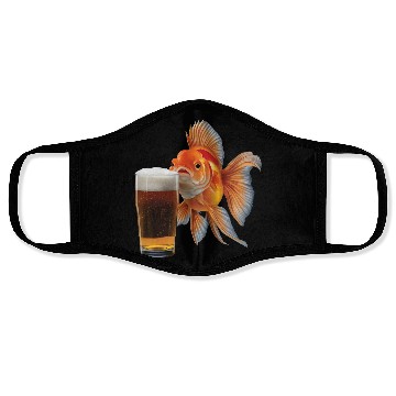 Discover Goldfish Drinking Beer Realistic Face Masks