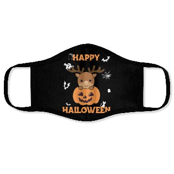 Discover Deer In Pumpkin Cute Deer Happy Halloween Face Masks