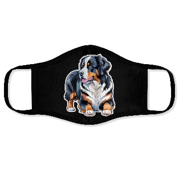 Discover Bernese Mountain Dog Watercolor Face Masks