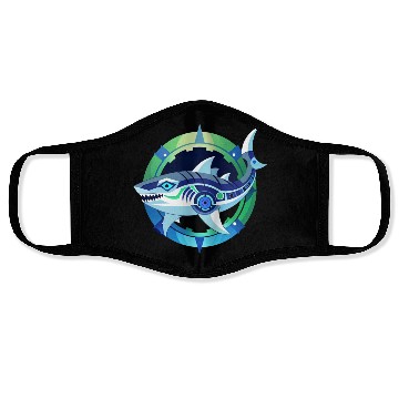 Discover Shark, combines organic and mechanical aesthetics. Face Masks