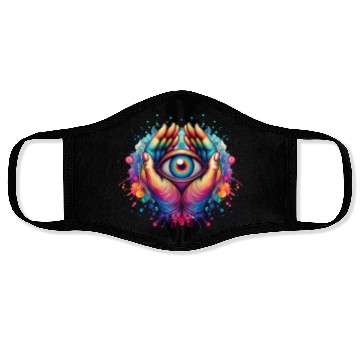 Discover Psychedelic colorful eye Face Masks