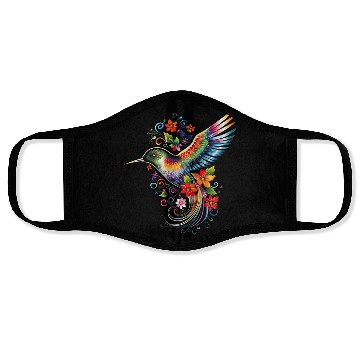 Discover Hummingbird Flowers Colorful Hummindgbird Face Masks