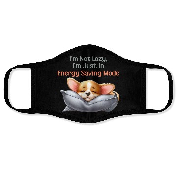 Discover Sleeping little corgi -Energy Saving Mode Face Masks