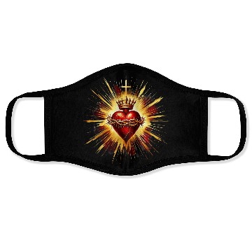Discover Sacred Heart Jesus Catholic Devotion Face Masks