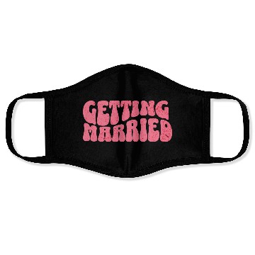 Discover Getting married groovy pink Bachelorette bride Face Masks