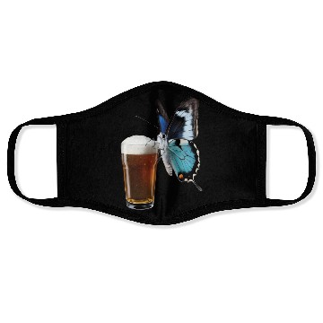 Discover Butterfly Drinking Beer Realistic Face Masks