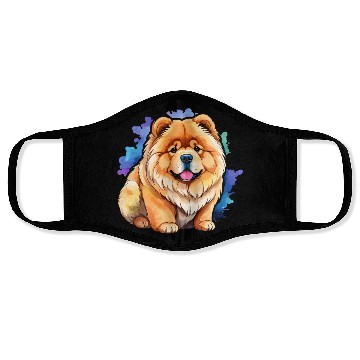 Discover Chow Chow Watercolor Face Masks