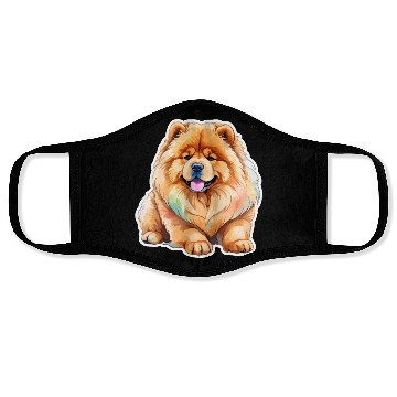 Discover Chow Chow Watercolor Face Masks