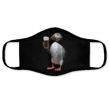 Discover Atlantic Puffin Drinking Beer Realistic Face Masks