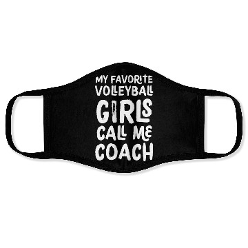 Discover My Favorite Volleyball Girls Call Me Coach Funny Face Masks