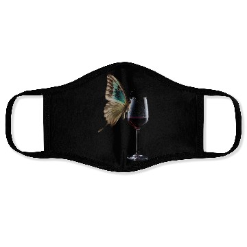 Discover Butterfly Drinking Wine Realistic Face Masks