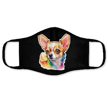 Discover Chihuahua Watercolor Face Masks