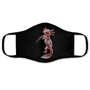 Discover Axolotl Playing Clarinet Realistic Face Masks