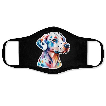 Discover Dalmatian Dog Watercolor Face Masks