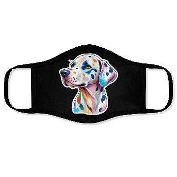 Discover Dalmatian Dog Watercolor Face Masks