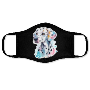 Discover Dalmatian Dog Watercolor Face Masks