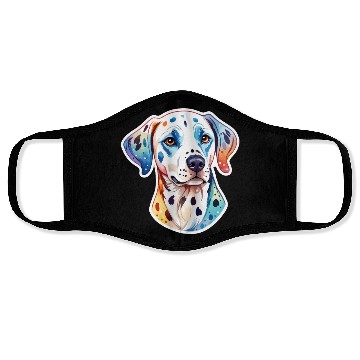 Discover Dalmatian Dog Watercolor Face Masks
